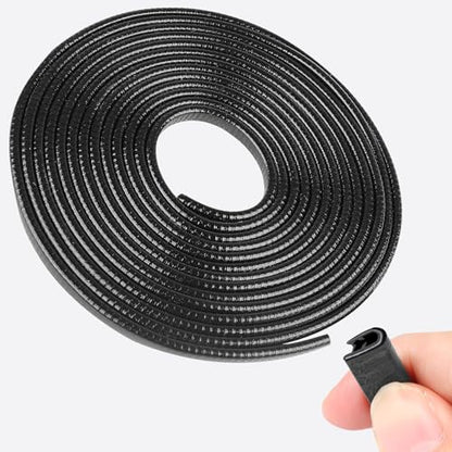 20Ft (6.1m) Car Door Edge Guards, U-Shaped Black Car Door Protector, Automotive Door Entry Guard Fit for Most Vehicles, Built-in Metal Clips, No Need Adhesive, Easy to Cut
