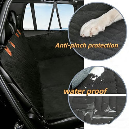Dog Car Seat Covers,Back Seat Extender,Dog Seat Cover for Back Seat,Black,Replaceable Fleece pad,Waterproof,Dog Hammock for car - size: with arctic fleece washable pad