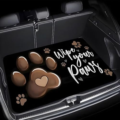 Universal Car Trunk Mat, All Weather Trunk Protection Cargo Liner, Stylish Vehicle Interior Accessories, Durable Cargo Mat Rear Trunk Line Suitable for Most Car (Brown Dog Paw Print, 29" x 39") - color: Brown Dog Paw Print