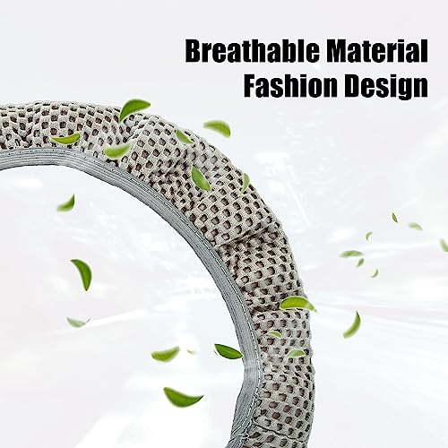 X AUTOHAUX Steering Wheel Cover Universal Elastic Stretch Antislip Breathable Microfiber Ice Silk Interior Trim Wheel Protector for Car Truck SUV Gray - color: Gray