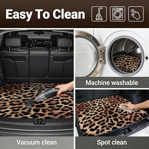 Car Trunk Mat - Universal Size 29" x 39", Leopard Print Pattern Cargo Liner, Car Accessory for SUVs/Sedan/Wagons, Durable Protective Mat, Trunk Liner for Families/Travel Enthusiasts - style: Leopard Print-1