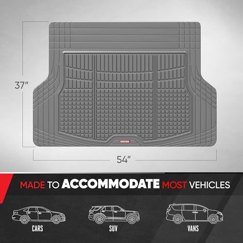 Motor Trend FlexTough Rear Cargo Mat – Heavy-Duty Trimmable Car Trunk Mat for Back of SUV, Universal Rear Cargo Liner for SUV, Flexible Trunk Liner, Automotive Floor Mats & Cargo Liners (Gray) - color: Gray