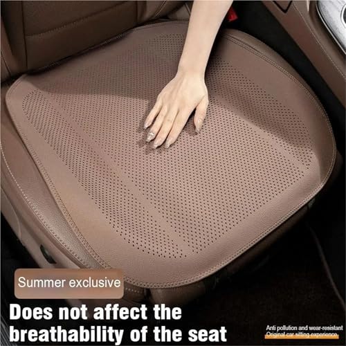 Summer Car Seat Cushion Perforated Breathable Ventilated Non-Slip All-Season Auto Cushion Pad(Khaki,Front seat 2pcs) - color: Khaki, size: Front seat 2pcs