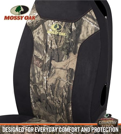 Mossy Oak High Back Camo Seat Covers, Airbag Compatible, Large Size to Fit Truck Seats - Made with Cotton & Suede Fabric - Official Licensed Product - size: Cotton & Suede Camo High Back Front Truck