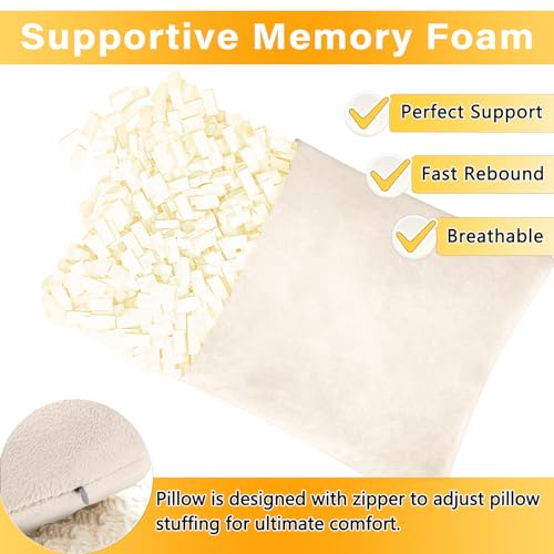 1 MIDDLE ONE 2 Pack Small Pillow, Memory Foam Mini Pillow 11 X 7 Inches for Travel, Sleeping, Nap and Neck, Knee, Lumbar Support, Tiny Cushion for Pet, Dogs (Off-White) - color: Off-white, size: 11x7 inch