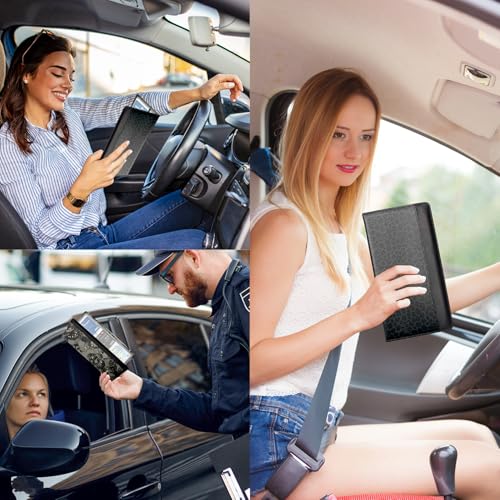 Car Registration and Insurance Holder with Magnetic Closure, Universal Document Organizer for License, Insurance Cards & Glove Box Storage (Leopard-Black) - color: Leopard-Black