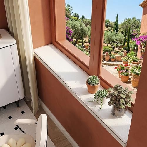 Window Sill Mat, Narrow Adjustable & Waterproof Window Cover, Absorbent Non-Slip Protector Pad, Cut-to-Size Windowsill Mat for Bay Window, Balcony, Kitchen Countertop (D, 39''x4'')