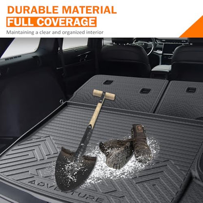 KUST Trunk Cargo Mat for Jeep Grand Cherokee 2011-2021, TPE Rubber Trunk Liner with Backrest Mat for Grand Cherokee Accessories All Weather Back Seat Protector Rear Cargo Liner Raised Edge - size: For 2011-2021 Grand Cherokee | Backrest Trunk Mat