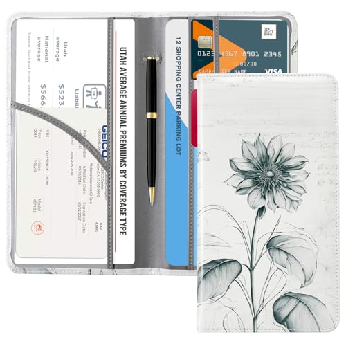 CoBak Car Registration and Insurance Holder - Vehicle Glove Box Car Organizer,Auto Truck Comparment Accessories Case with Magnetic Closure for Driver License,Cards - color: L-Sunflower Sonata