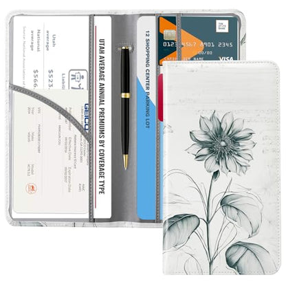 CoBak Car Registration and Insurance Holder - Vehicle Glove Box Car Organizer,Auto Truck Comparment Accessories Case with Magnetic Closure for Driver License,Cards - color: L-Sunflower Sonata