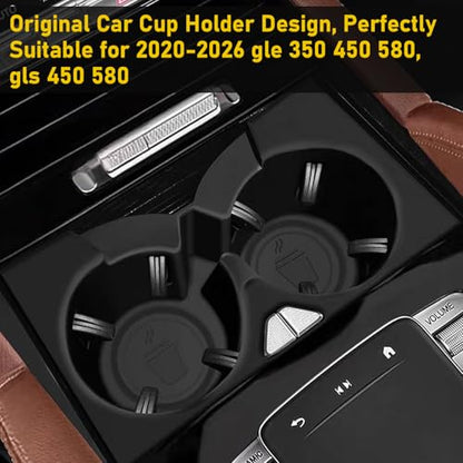 Compatible with 2020-2026 Mercedes Benz GLE 350 450 580 GLS 450 580 Cup Holder Insert,Center Console Cup Holder for 2020 2021 2022 2023 2024 2025 2026 Mercedes Benz GLE GLS Accessories