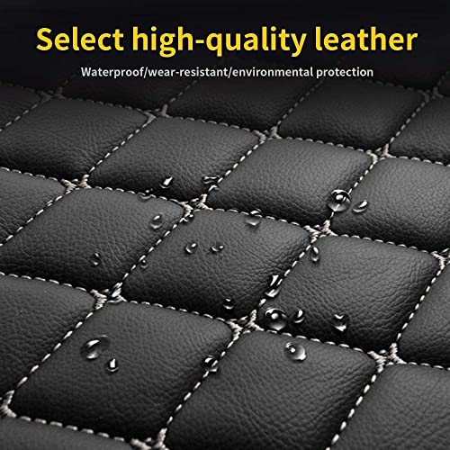 Custom Making Car Floor Mats for 90% Car Model Luxury Leather All Weather Waterproof Anti-Skid Full Coverage Liners (Black and red)