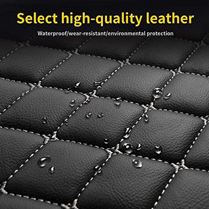 Custom Making Car Floor Mats for 90% Car Model Luxury Leather All Weather Waterproof Anti-Skid Full Coverage Liners (Black and red)