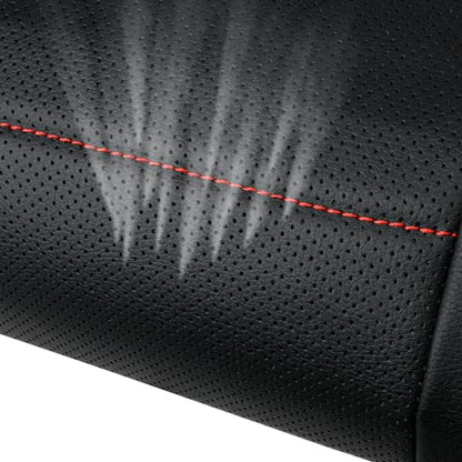 CAR PASS Universal FIT Piping Leather Car Seat Cover, for suvs,Van,Trucks,Airbag Compatible,Inside Zipper Design and Reserved Opening Holes (Full Set, Black and Red) - color: Red Black