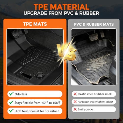 Floor Mats for Chevrolet Chevy Equinox 2012-2017 and for GMC Terrain 2012-2017, Custom Fit Heavy Duty TPE All Weather Protection, Waterproof Non-Slip Black (Two-Row Floor Mats & Cargo Liner) - style: 03) For Chevy Equinox | 2012-2017 | & For GMC Terrain |