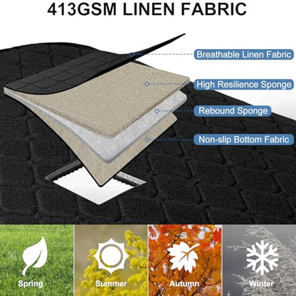 2 Pack Car Seat Covers, Front Seat Covers for Cars, Breathable Linen Car Seat Protector, Universal Fits for Most Automotive, Vehicles, SUVs, Cars, Sedans(Black) - color: Black