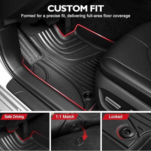 Original 2018-2024 Camry FWD Floor Mats & Cargo Liner for Toyota Camry (Not Fit Hybrid) - Custom Fit 1st & 2nd Row TPE Anti-Slip Floor Liners & Trunk Mat - All Weather Floor Mats Car Accessories - style: (1)Toyota Camry 2018-2024 Floor Mats & Cargo Liner