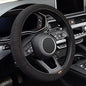 Elastic Stretch Steering Wheel Cover, Warm in Winter and Cool in Summer, Universal 15 inch Microfiber Breathable Ice Silk Anti Slip Car Interior Accessories, Odorless, Easy Carry, Black - color: All black