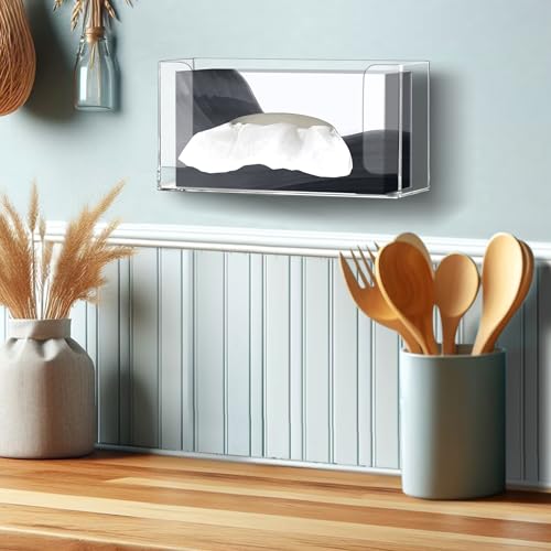 Acrylic Glove Box Holder, Wall-Mounted Glove Dispenser, Floating Glove Box Organizer, Small Size (for 1 Box), 10.5" W x 5.0" H x 3.5" D (Mounting Hardware Included) - size: Small (for 1 Box)