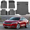 Floor Mats & Cargo Liner for Chevy Impala 2020 2019 2018 2017 2016 2015 2014, All Weather TPE Floor Liners Custom Fit Impala Heavy Duty Car Mats 1st & 2nd Row & Trunk Mat Accessories Black - style: 28) For Chevy Impala | 2014-2020 | Combo Set