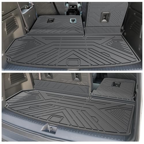 Floor Mats Full Set for 2024 2025 2026 Chevy Traverse & 2025 2026 Buick Enclave 7 Seats Captain Chairs, All Weather Cargo Trunk Liner, 2nd & 3rd Row Seat Back Cover, Door Sill Protector Accessories