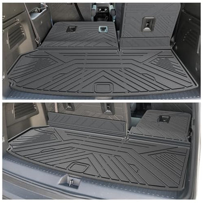 Floor Mats Full Set for 2024 2025 2026 Chevy Traverse & 2025 2026 Buick Enclave 7 Seats Captain Chairs, All Weather Cargo Trunk Liner, 2nd & 3rd Row Seat Back Cover, Door Sill Protector Accessories