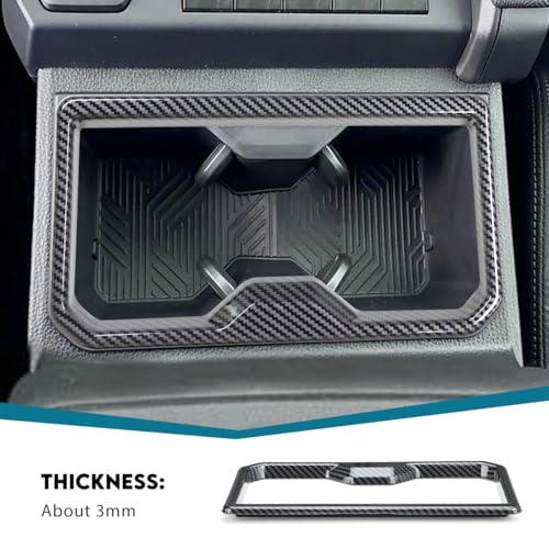 INTGET Front Cup Holder Panel Cover for 2024 2025 2026 Toyota Tacoma Accessories/2025 2026 4Runner ABS Plastic Interior for Tacoma SR/SR5/TRD PreRunner/Sport/Off-Road (Carbon Fiber, Front Cup Holder) - size: Front Cup Holder Panel Cover