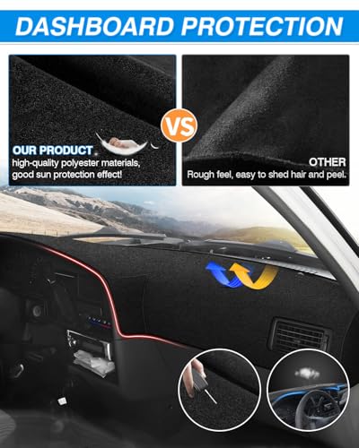 Cartist Dash Cover Compatible with Toyota 4Runner Pickup Truck 1989-1995 Dashboard Cover Mat Non-Slip Carpet Sunshield Glare UV Rays Protector