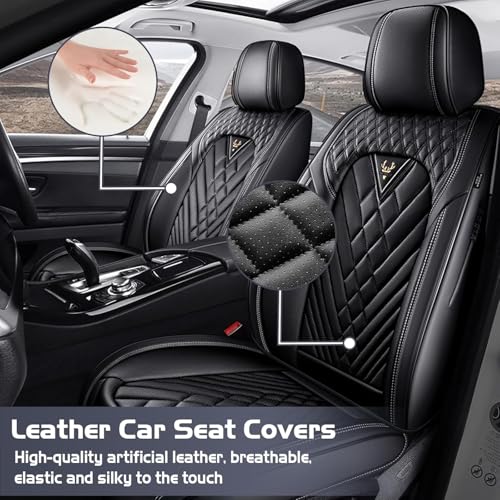 Leather Seat Covers for Ford Explorer 2006-2026, Full Set Seat Cover, Diamond Quilted Black Automotive Seat Covers, Breathable Car Seat Covers & Accessories - size: Ford Explorer Full Set