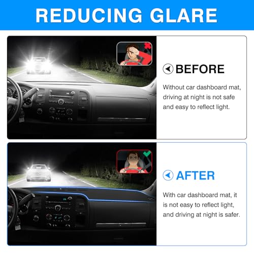 Autorder Gray Dashboard Cover Mat for 2007-2013 Chevy Chevrolet Silverado/GMC Sierra with Two Glove Boxes Accessories Dash Cover Upgrade Polyester Dash Mat Sunshade Glare UV Rays Protector - size: Gray 07-13 Silverado 2 Glove Boxes