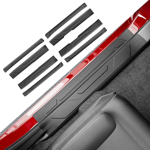 Door Sill Protector Compatible with 2022-2026 Toyota Tundra Car Threshold Protector TPE Car Door Entry Guard Replacement for 2022-2026 Toyota Tundra Accessories - size: Compatible with 22-26 Toyota Tundra(INT+EXT)