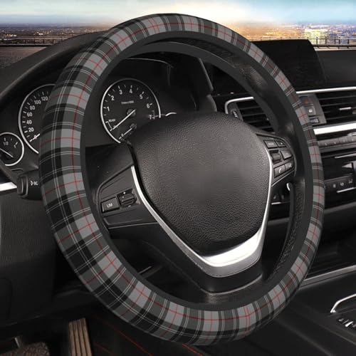 Thickened Elastic Steering Wheel Cover, Gray Plaid Clan Moffat Tartan Ultra, Soft, Breathable, Fit for Cars, SUVs, Trucks, Stylish Comfortable Grip - color: Gray Plaid Clan Moffat Tartan