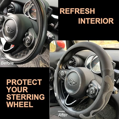 PINCTROT Large Size Comfy Grip Steering Wheel Cover, Anti-Slip Design, 15.5-15.75 Inch(Silicone Gray) - color: 4.Gray, size: Large Size[15 1/2''-15 3/4'']