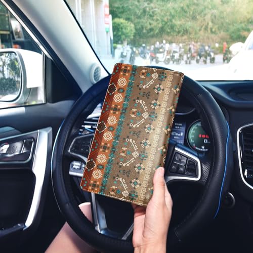 linqin Car Registration and Insurance Card Holder, Boho Bohemian Glove Box Organizer Card Document Wallet - color: Boho Bohemian