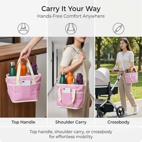 Drink Carrier Bag for 4 Cups, Insulated Drink Carrier with 4 Compartments, Portable Tumbler Holder with Adjustable Strap, Drink Caddy Tote for Coffee, Travel, Takeout & Outings (Blue) - color: Blue