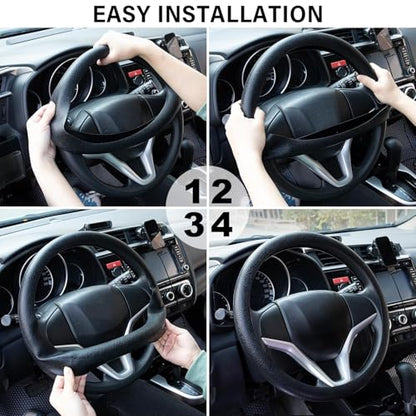 Car Silicone Steering Wheel Cover, Grip. Soft and Elastic Material, Non-Slip, Sweat-Resistant, Dirt-Resistant and Easy to Clean