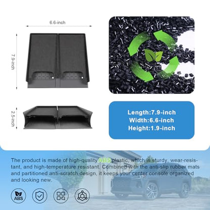 (2Pack) 2026 R AV4 Console Divider Tray and Wireless Mat, for Toyota R AV4 (LE/SE/XLE Premium/Woodland/XSE/Limited/GR Sport), Durable &Anti-Slip Console Tray Insert 2026 R AV4 Accessories - color: Black-bg