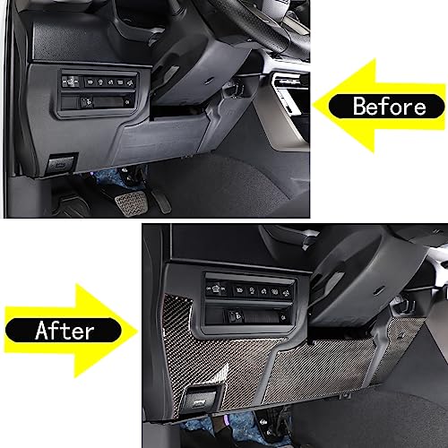 Aunginsy Car Driver's Lower Knee Pad Panel Trim Sticker Compatible with Toyota Tundra/Sequoia 2022 2023 2024 Pickup Truck Real Carbon Fiber Decorative Sticker Protection Cover Interior Accessories - size: Driver's Lower Knee Pad Panel Sticker