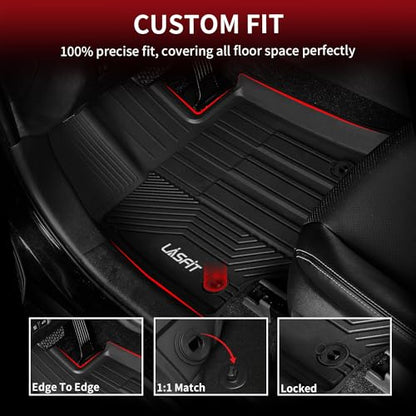 LASFIT Floor Mats for Toyota RAV4 2019-2025 Gas(Not Fit Hybrid/Prime) All Weather TPE Custom Fit Floor Liners for RAV 4 LE/XLE/Limited/Adventure/XLE Premium/TRD Off-Road Front&Rear 2 Row Car Mats