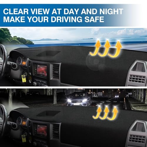 KUST Black Dash Cover for Nissan Titan 2004-2010 2011 2012 (Without Sensor, No Navi Holes) Polyester Dashboard Cover Non-Slip Center Console Dash Cover Titan Interior Accessories Sunshade No Glare - size: Titan 04-12(Black)