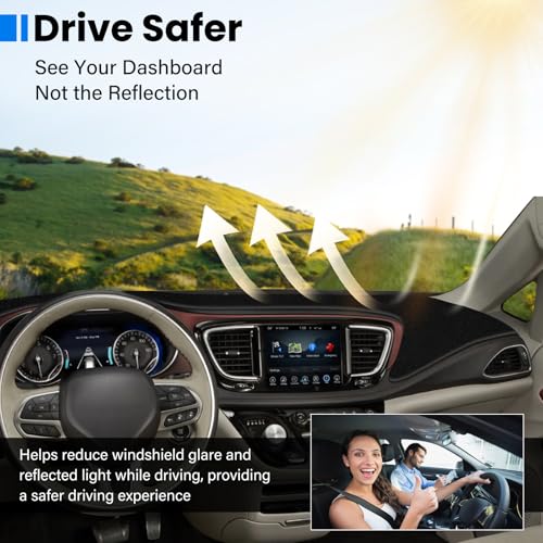 Dash Cover Mat Compatible with Chrysler Pacifica 2017-2025 Car Interior Dashboard Cover Mat Nonslip Dashmat Sunshade Glare UV Rays Protector Accessories Custom Fit - size: Compatible with Pacifica 2017-2025