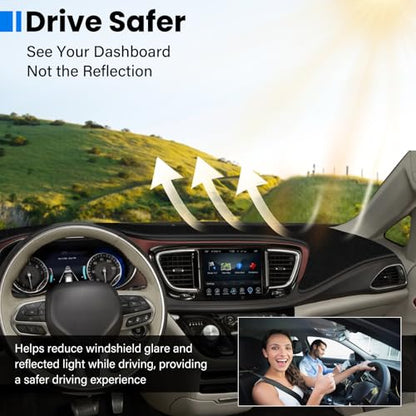Dash Cover Mat Compatible with Chrysler Pacifica 2017-2025 Car Interior Dashboard Cover Mat Nonslip Dashmat Sunshade Glare UV Rays Protector Accessories Custom Fit - size: Compatible with Pacifica 2017-2025