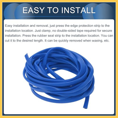 Universal Car Door Edge Guards, Exterior 19.69ft U-Shaped Door Scratch Protection Guard PVC Blue, 1 Pc Auto Replacement Parts