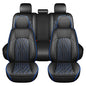 Huidasource Car Seat Covers Full Set, Leather Seat Cover Universal Fit for Most Cars Sedans SUVs Trucks, Airbag Compatible, Cup Holder Access, Easy Install, Wipes Clean, Wear-Resistant, Black&Blue - color: A-Black&Blue, size: 5pcs Full Set