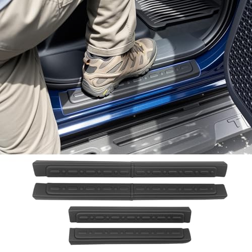 Door Sill Guard Fits for 2024-2026 Toyota Tacoma Door Entry Protector Double/Crew Cab Door Sill Cover Compatible with Tacoma Accessories Anti-Slip Front & Rear 4PCS - size: For Tacoma 2024-2026