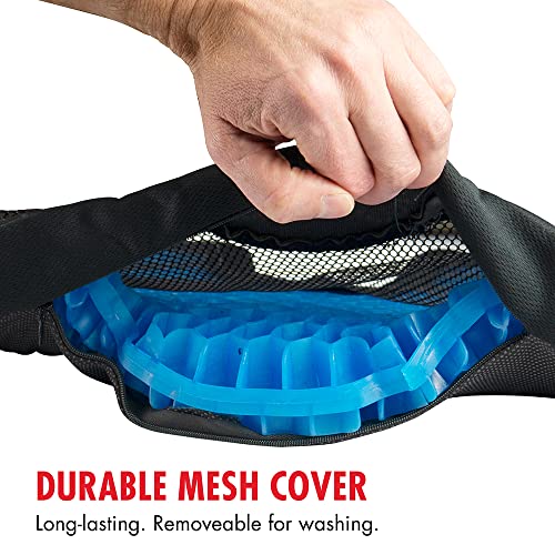 HEALTHMATE IN9115 Comfy Gel Coccyx Cushion Gel Seat Cushion for Long Sitting for Back, Sciatica and Tailbone Pain Relief, for Office Chair, Car, Wheelchair, Long Trips - size: Wedge