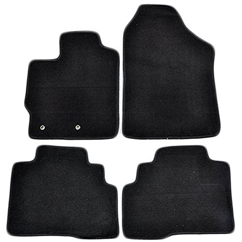 Floor Mats Compatible with 2007-2012 Toyota Yaris, 4Dr Factory Fitment Car Floor Mats Front & Rear Nylon by IKON MOTORSPORTS, 2008 2009 2010 2011