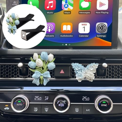 10 Pieces Square Head Car Vent Clips + 3 Adapters for 11th Gen Honda Civic, CRV, ZRV, Integra - Custom Fit Car Air Fresheners for Honeycomb Vents, 9mm Black - Car Dashboard Decorations, Car Ornaments