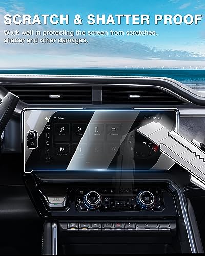 [Upgrade 2PCS Screen Protector 2025 2026 GMC Sierra 1500 (AT4/AT4X/Denali/Denali Ultimate) 2500HD 3500HD 13.4-Inch [No Glare & Fingerprint] Tempered Glass GMC Sierra 1500 Accessories - size: 2025 2026 GMC Sierra 1500 2500HD 3500HD