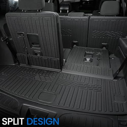 Floor Mats Set for 2016-2026 Dodge Durango (Only for 7 Seats with Bench Seats), All Weather TPE Backrest Mat Trunk Mat Cargo Liner Door Sill Guards Accessories (7 Seats Floor Mats Set)